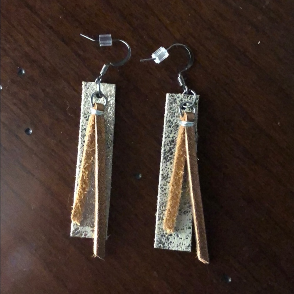 Handmade leather earrings
